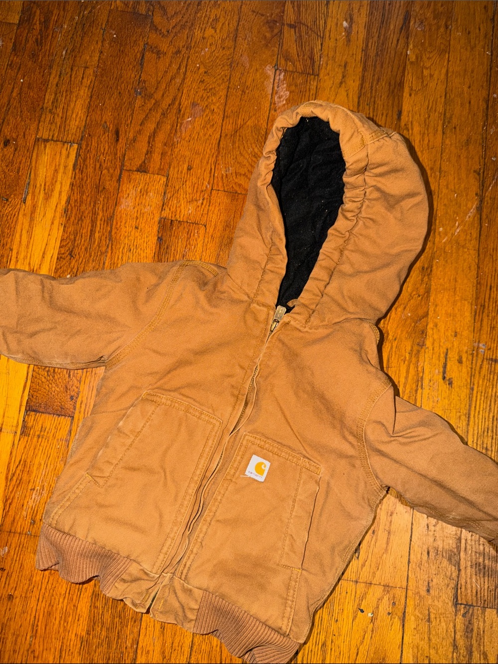 Carhartt Tan/Brown Hooded Work Jacket - Kids